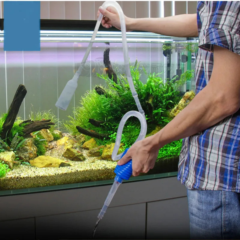 Marine Aquarium Water Change - Aquarium-Siphon-Staubsauger, Manueller Kiesreiniger, Wasserwechsler, Sicherer Fischbecken-Siphon-Pumpe