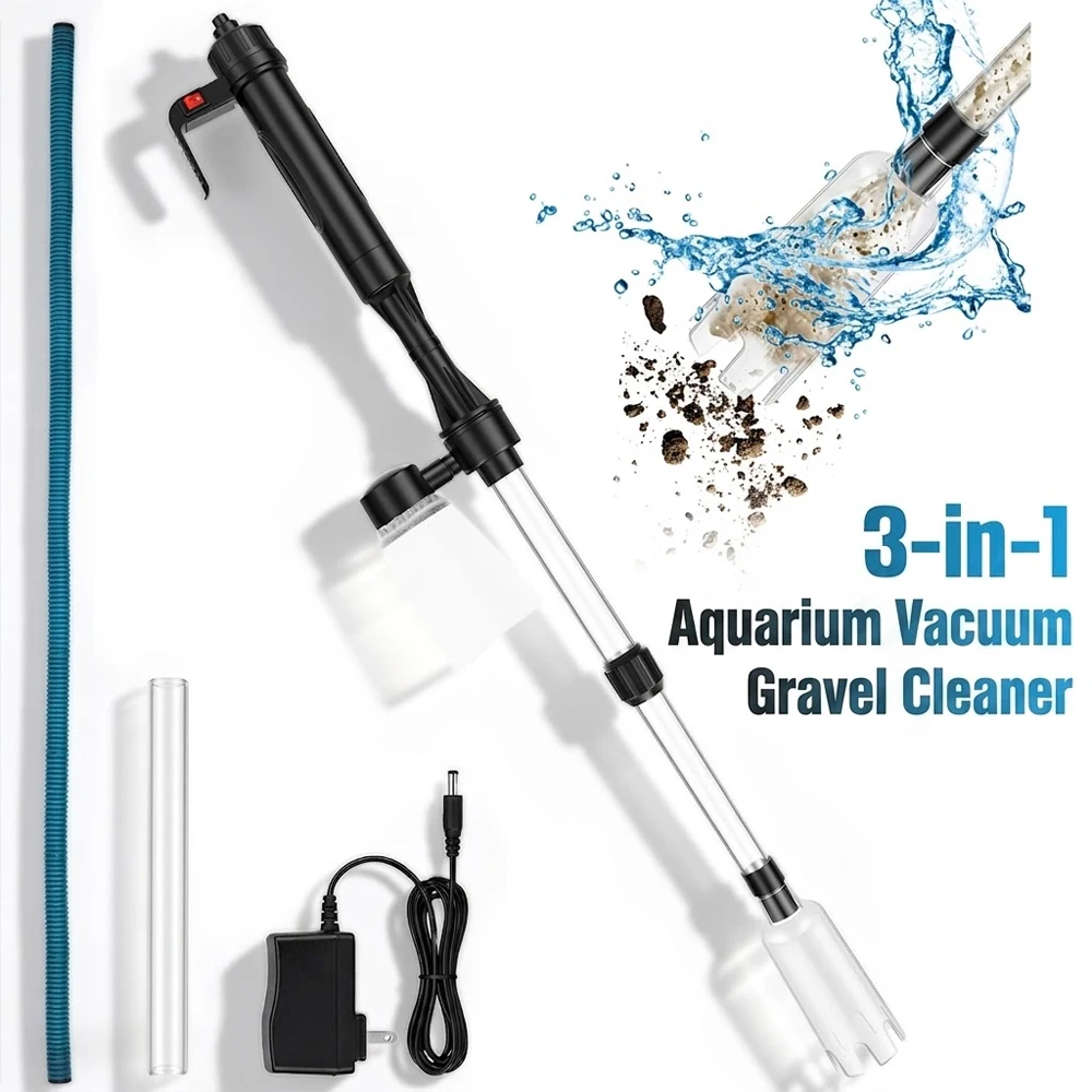 Marine Aquarium Water Change - Aquarium-Vakuum-Kiesreiniger 3-in-1 Fischbecken-Staubsauger mit Wasserwechsel, Sandreinigung
