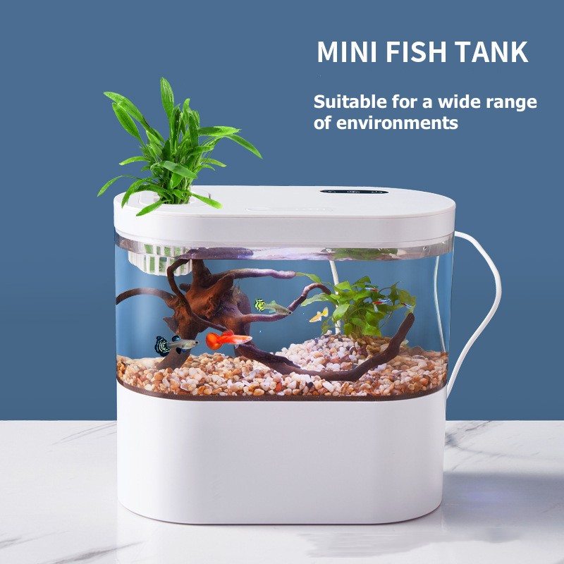 Marine Aquarium Water Change - Mini-Desktop-Aquarium mit Biochemischem Filtrationssystem und LED,