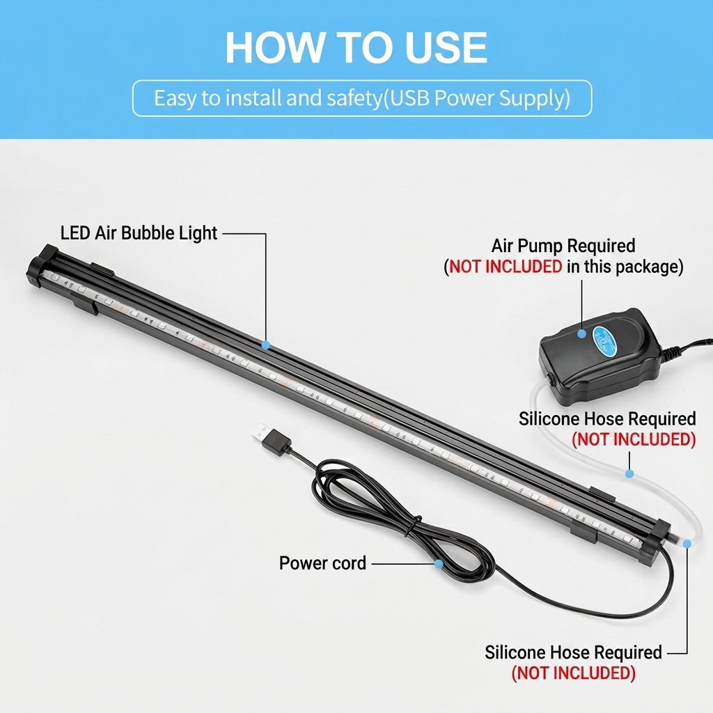 USB LED Aquarium-Luftblasenlic – Marine Aquarium Water Change Bewertung und Preis